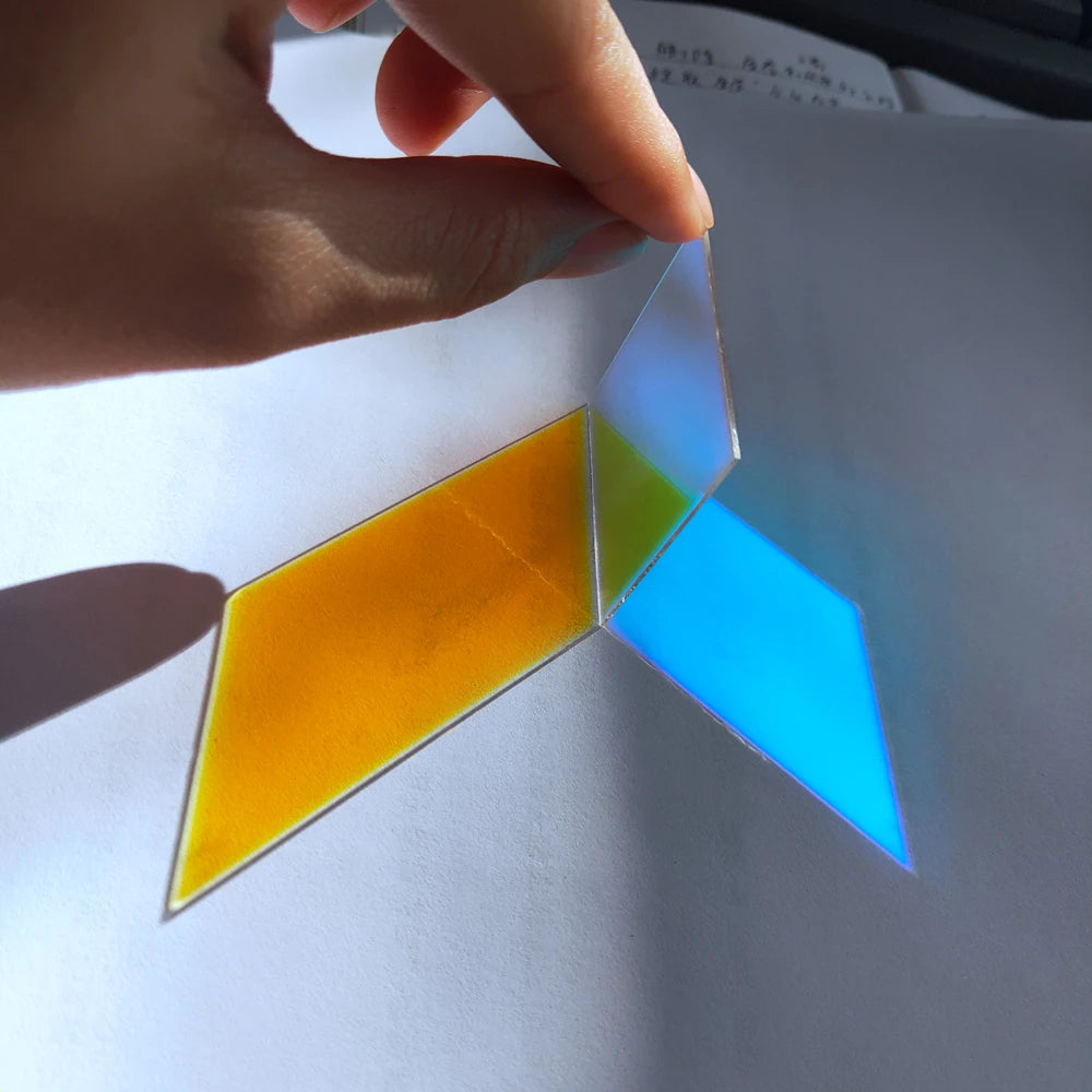 Dichroic glass plate color glass Reflection blue transmission red 44*44*0.8mm