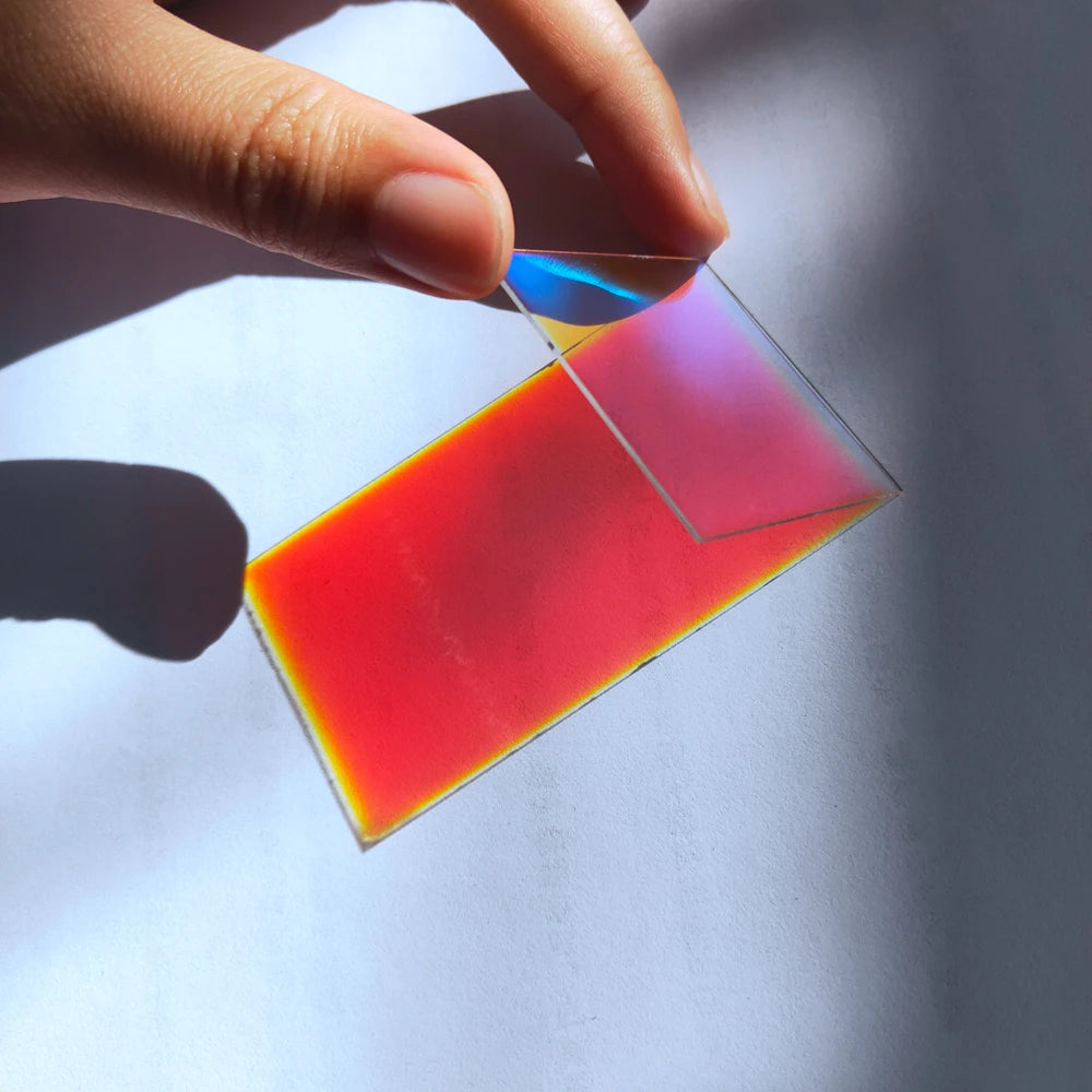 Dichroic glass plate color glass Reflection blue transmission red 44*44*0.8mm