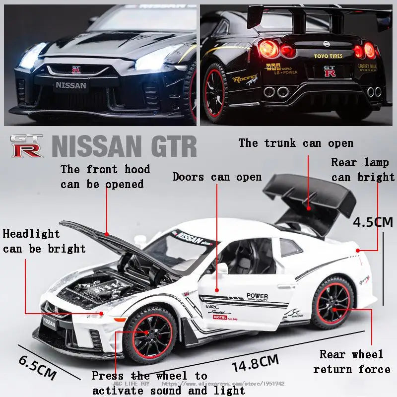 1:32 NISSAN GTR R35 Sports Car Alloy Car Model Diecasts & Toy Vehicles Toy Cars Simulation Kid Toys For Children Gifts Boy Toy