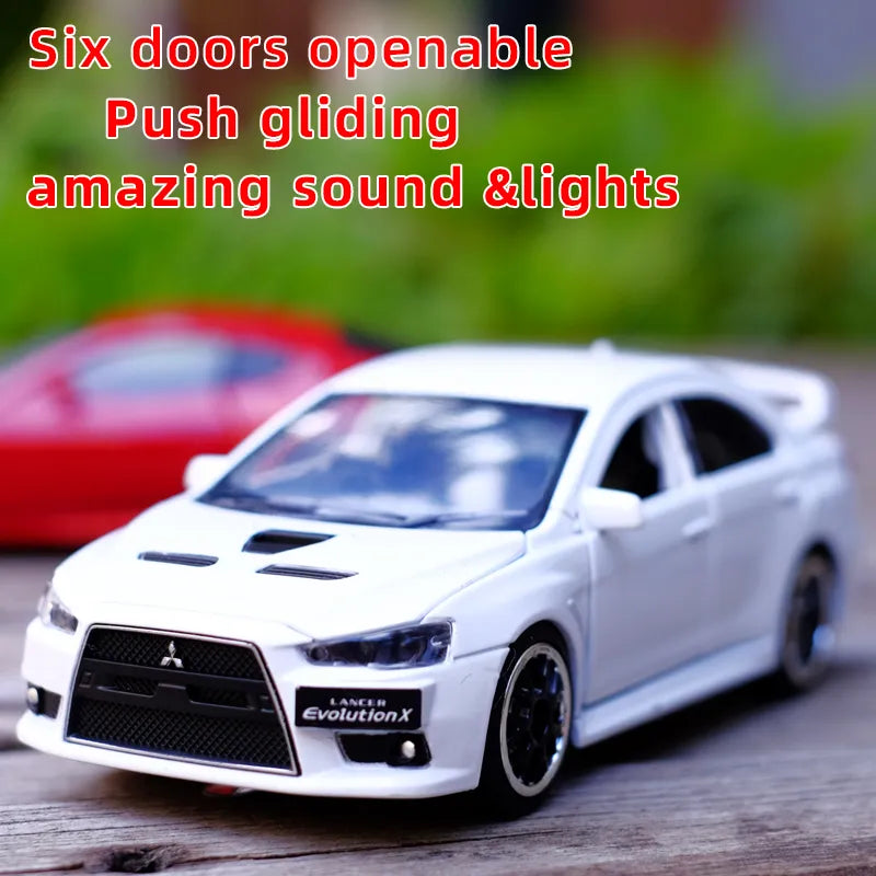 Toy Car 1:32 Mitsubishi Lancer Evolution X Metal Alloy Diecast Car Model Miniature Model With Sound Light Model For Children Car