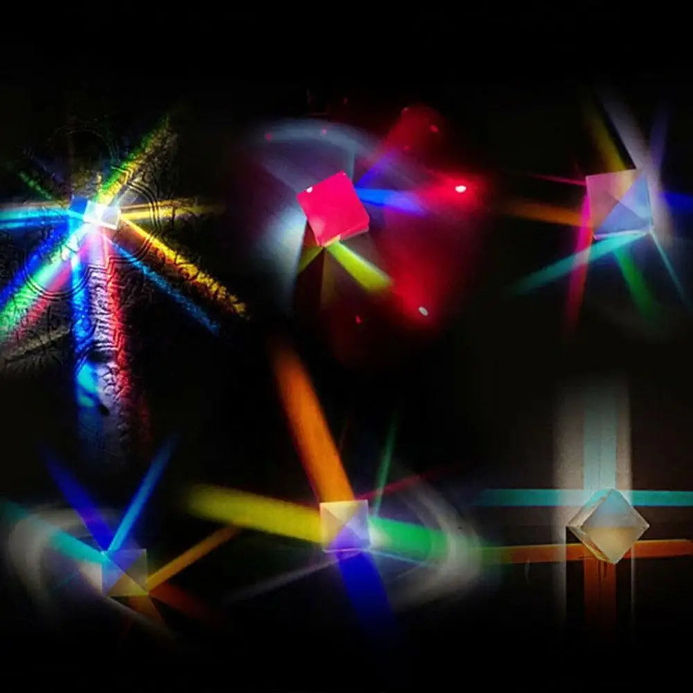 Dichroic Glass Optical Color X-Cube Four Side Polished Experiment For Teaching 12.7*12.7*12.7m Cube Rainbow Glass Prism Las B3N4