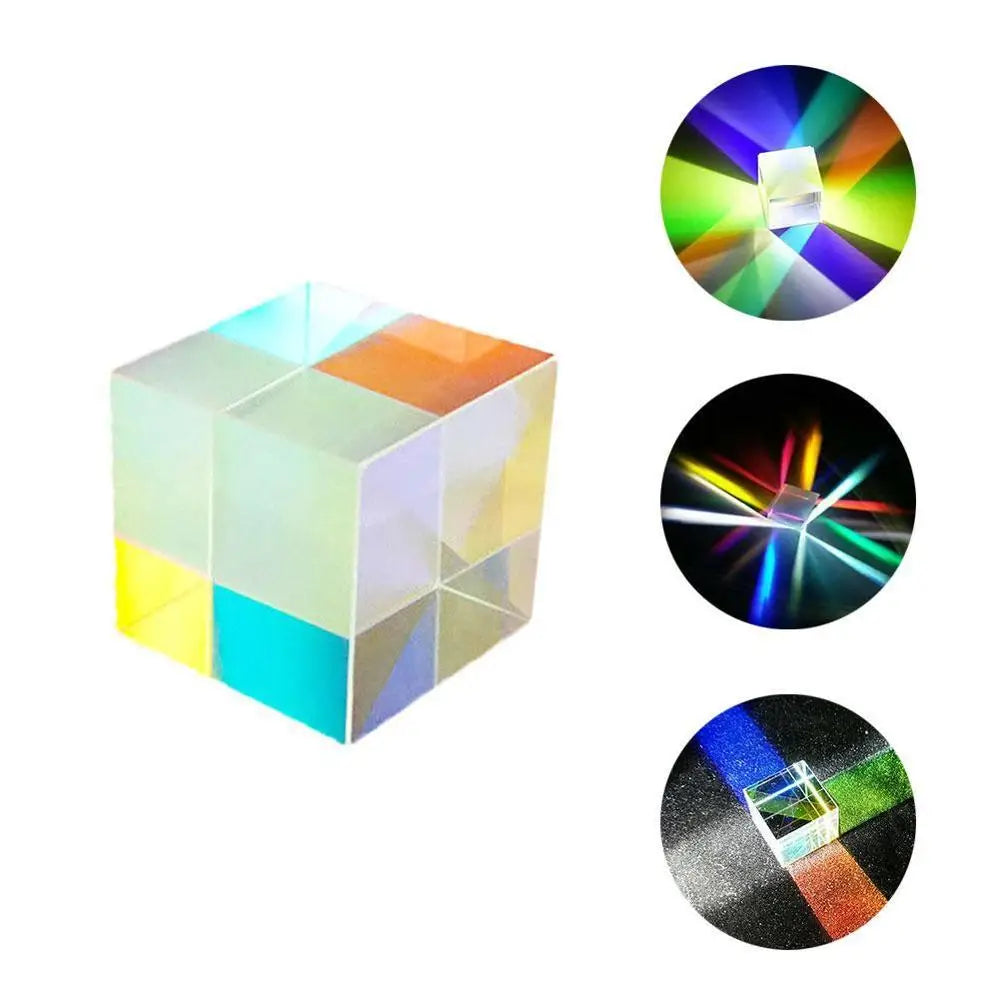 Dichroic Glass Optical Color X-Cube Four Side Polished Experiment For Teaching 12.7*12.7*12.7m Cube Rainbow Glass Prism Las B3N4