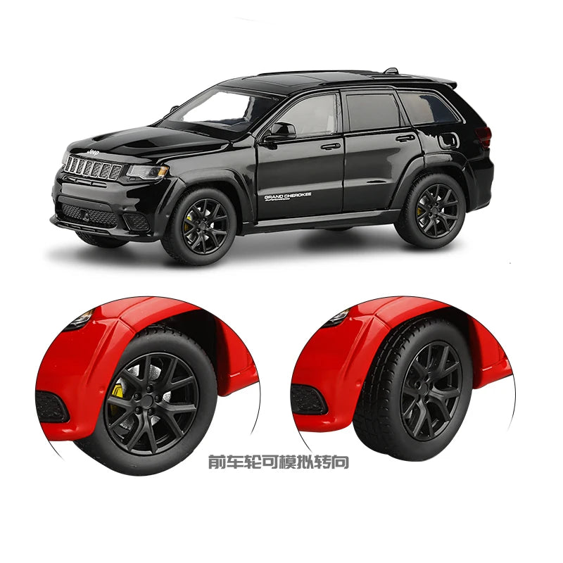 1:32 Jeep Grand Cherokee Metal Alloy Diecast Car Model Miniature Model With Sound Light Model Gift Toys For Children's Vehicle