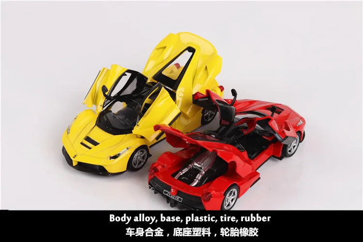 1:32 Rafah sports car Metal Alloy Diecast Car Model Miniature Scale Model Sound and Light Electric Car Toys For Children
