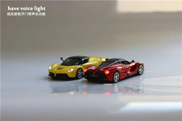 1:32 Rafah sports car Metal Alloy Diecast Car Model Miniature Scale Model Sound and Light Electric Car Toys For Children
