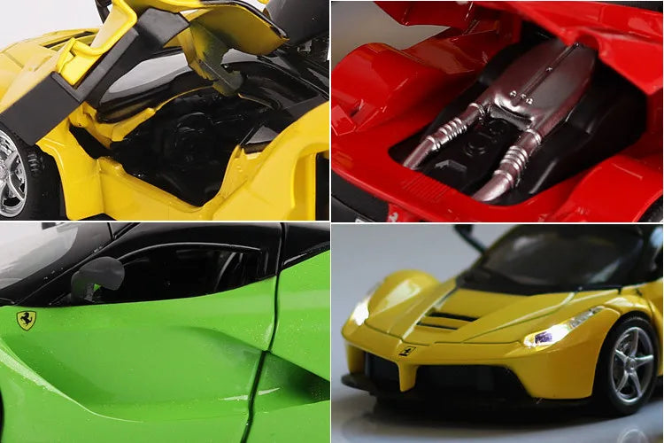 1:32 Rafah sports car Metal Alloy Diecast Car Model Miniature Scale Model Sound and Light Electric Car Toys For Children