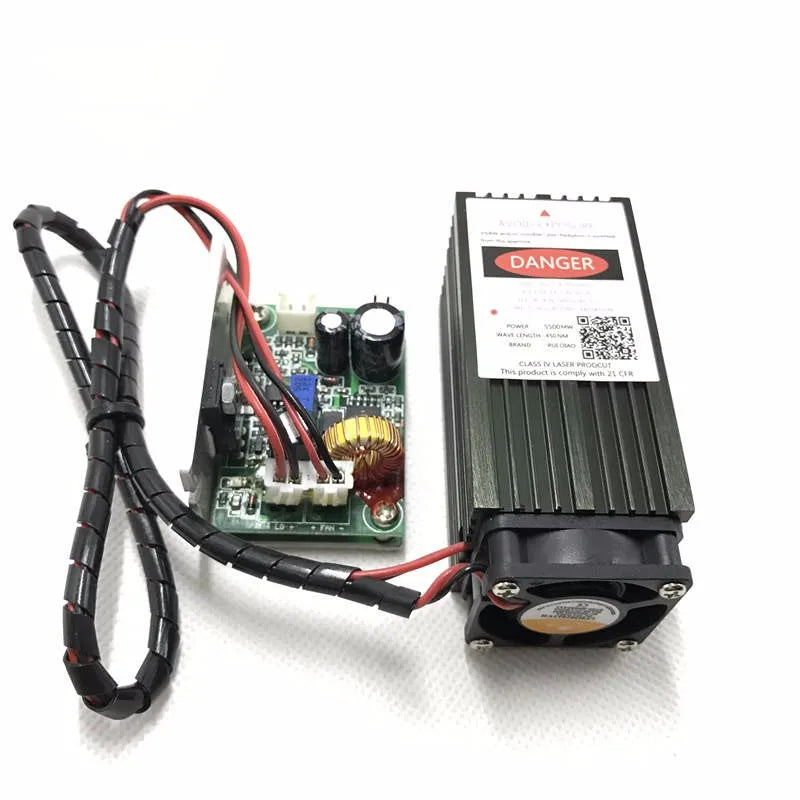 5.5w High Power 445NM Focusing Blue Laser Module Engraving And Cutting TTL 5500mw Laser machine diode