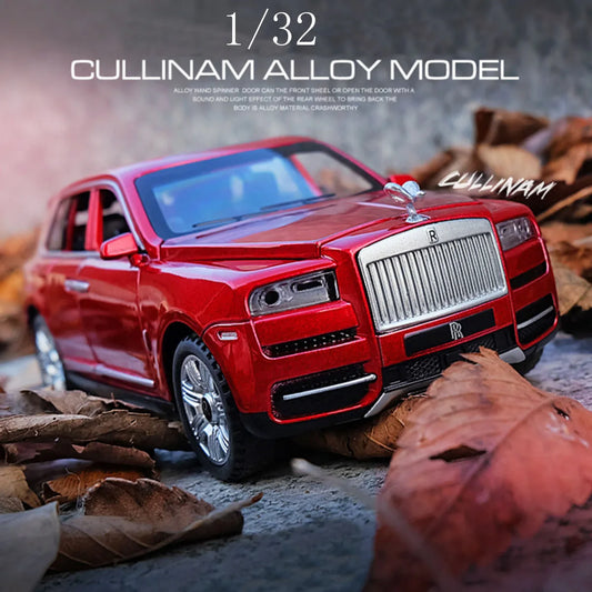 1:32 Scale Rolls Royce Cullinan Diecast Car Metal Model Sound And Light Pull Back SUV 7 Doors Can Be Opened For Kids Gifts Toys