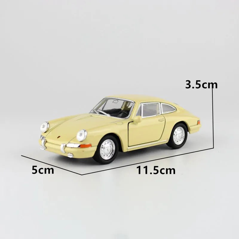 WELLY Toy Diecast Model 1:36 Scale 1964 Porsche 911 Classical Vehicle Pull Back Car Educational Collection Gift For Children