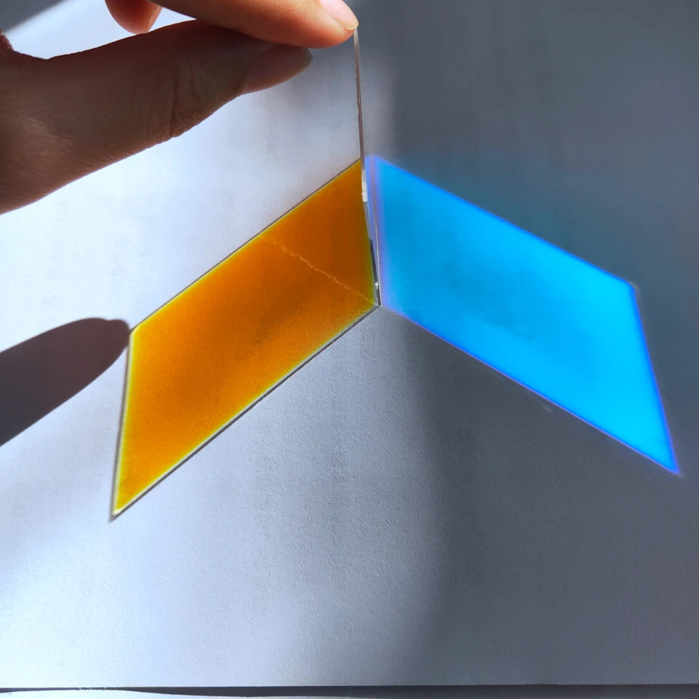 Dichroic glass plate color glass Reflection blue transmission red 44*44*0.8mm