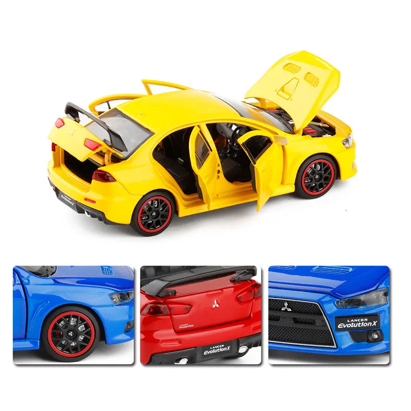 Toy Car 1:32 Mitsubishi Lancer Evolution X Metal Alloy Diecast Car Model Miniature Model With Sound Light Model For Children Car