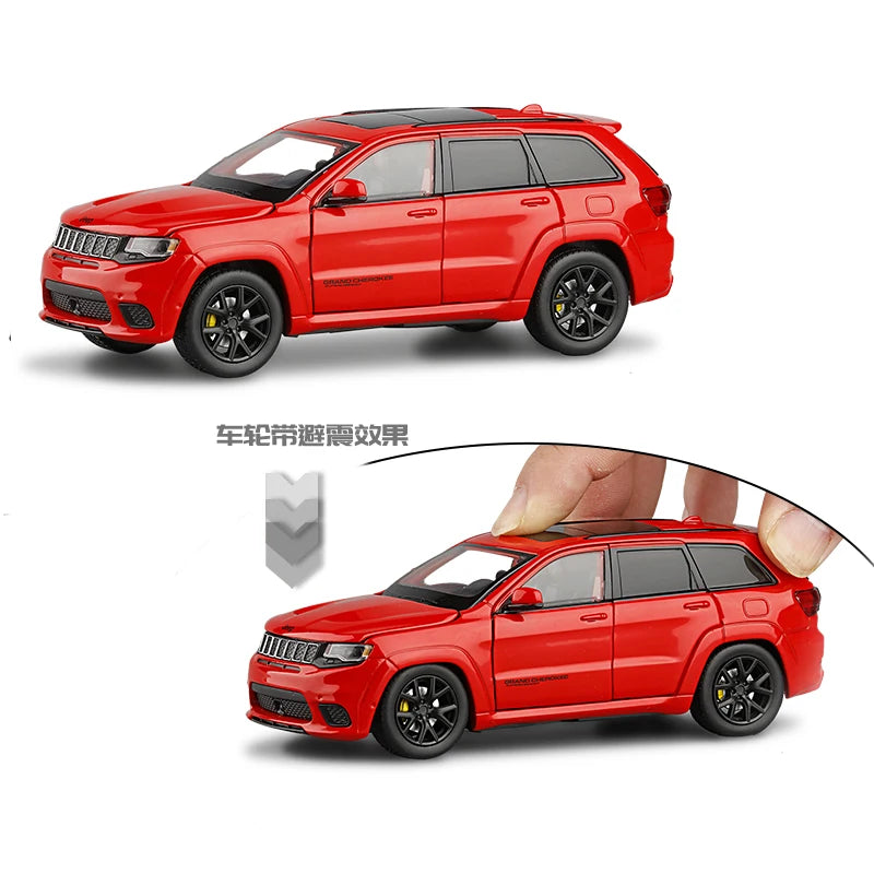 1:32 Jeep Grand Cherokee Metal Alloy Diecast Car Model Miniature Model With Sound Light Model Gift Toys For Children's Vehicle