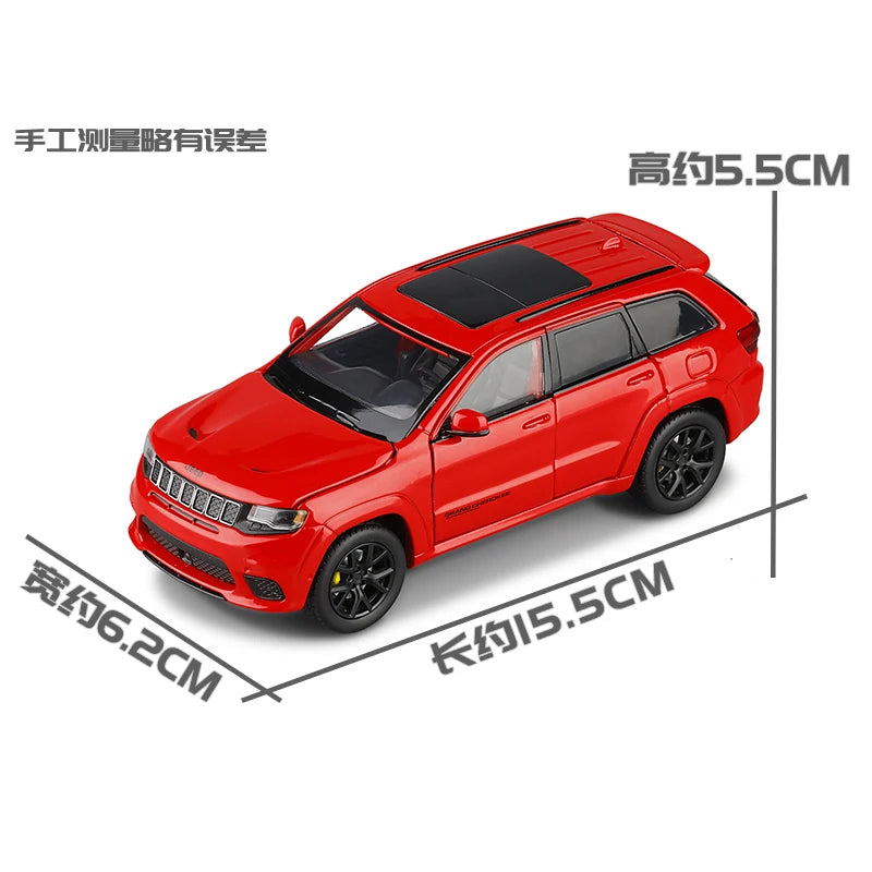 1:32 Jeep Grand Cherokee Metal Alloy Diecast Car Model Miniature Model With Sound Light Model Gift Toys For Children's Vehicle
