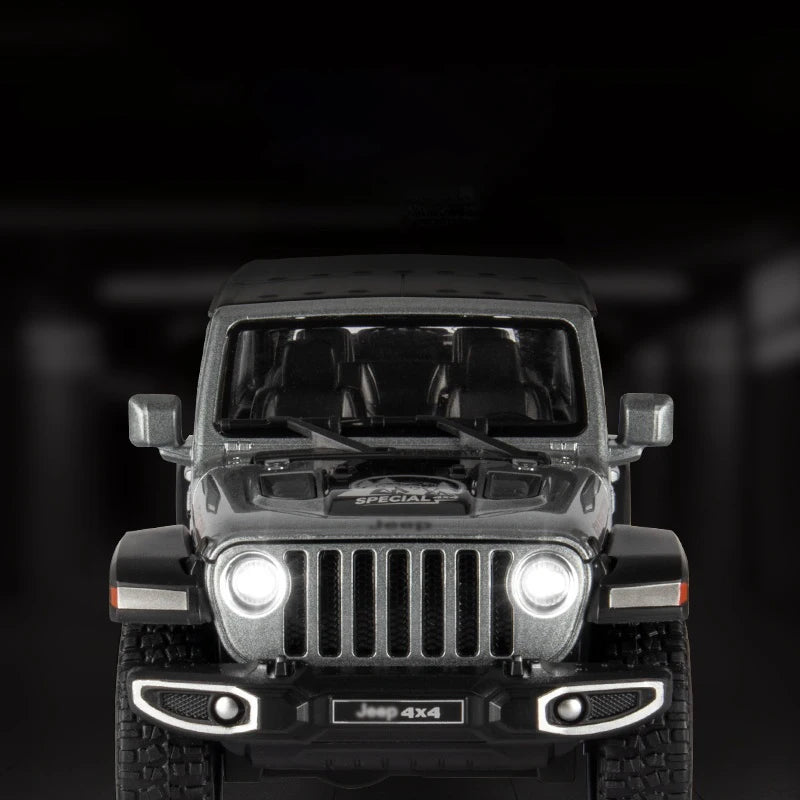 1:22 Jeeps Wrangler Rubicon Alloy Diecasts & Toy Vehicles Metal Toy Car Model Sound and light Pull back Collection Kids Toy Gift