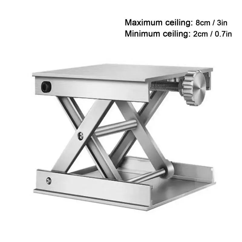 Lab Jack Lift Table Aluminium Alloy Laboratory Jack Scissors Stand Adjustable Router Lift Platform Min 0.8'Max 3.1'60kg