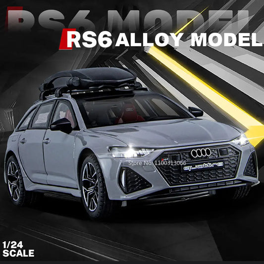 1:24 Simulator Audi RS6 Alloy Diecast Car Model Toys 6 Door Can Be Opened Vehicle Decoration Ornaments Kids Birthday Toys Gifts