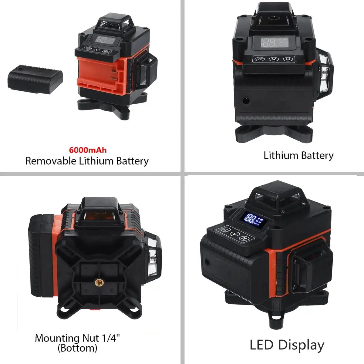 FASGet 16 Lines 4D Laser Level Green Line Self-Leveling 360 Horizontal And Vertical Cross Super Powerful Green Beam Laser Level
