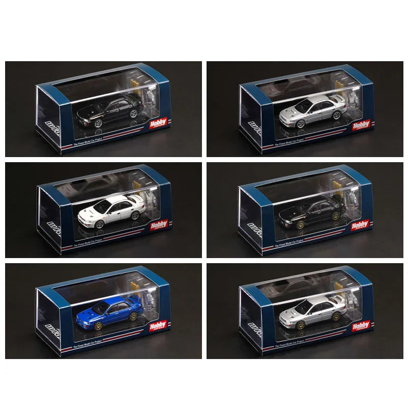 Diecast 1/64 Scale Subaru Impreza Wrx (GC8) 1992 Classic Simulation Car Model Mini Engine Collection Display Ornaments Toy