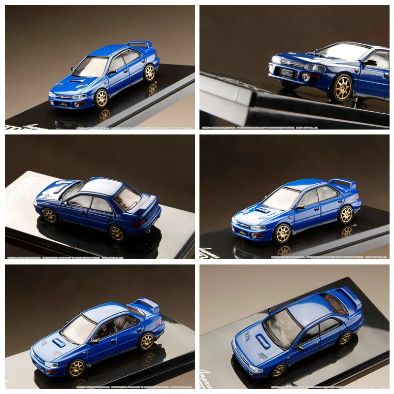 Diecast 1/64 Scale Subaru Impreza Wrx (GC8) 1992 Classic Simulation Car Model Mini Engine Collection Display Ornaments Toy