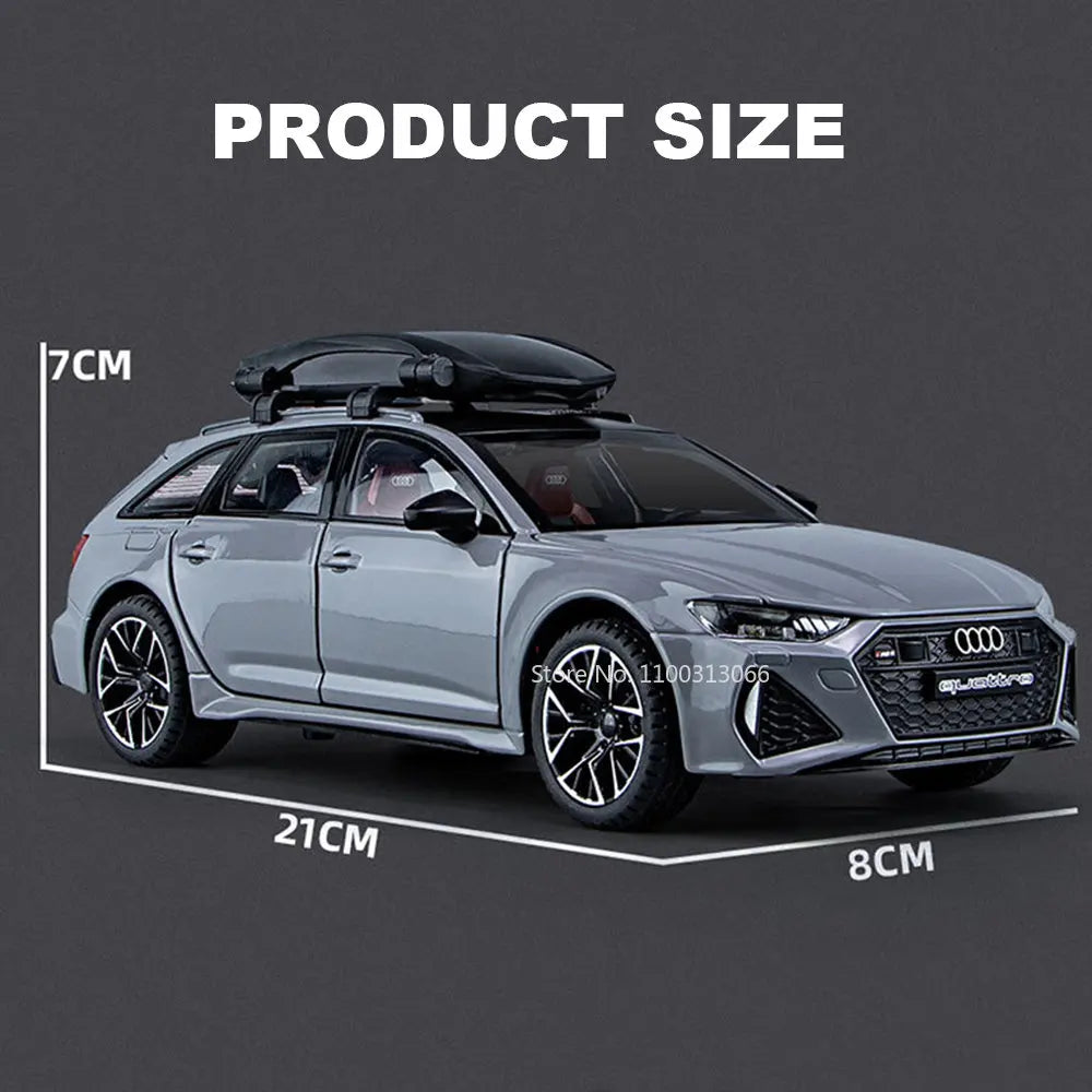 1:24 Simulator Audi RS6 Alloy Diecast Car Model Toys 6 Door Can Be Opened Vehicle Decoration Ornaments Kids Birthday Toys Gifts