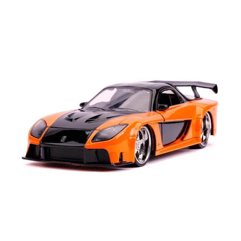 1:24 Fast And Furious HAN’s Mazda RX-7 High Simulation Diecast Car Metal Alloy Model Car Children's toys collection gifts J213