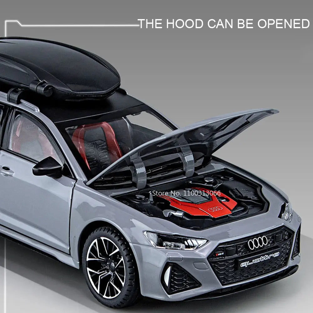 1:24 Simulator Audi RS6 Alloy Diecast Car Model Toys 6 Door Can Be Opened Vehicle Decoration Ornaments Kids Birthday Toys Gifts