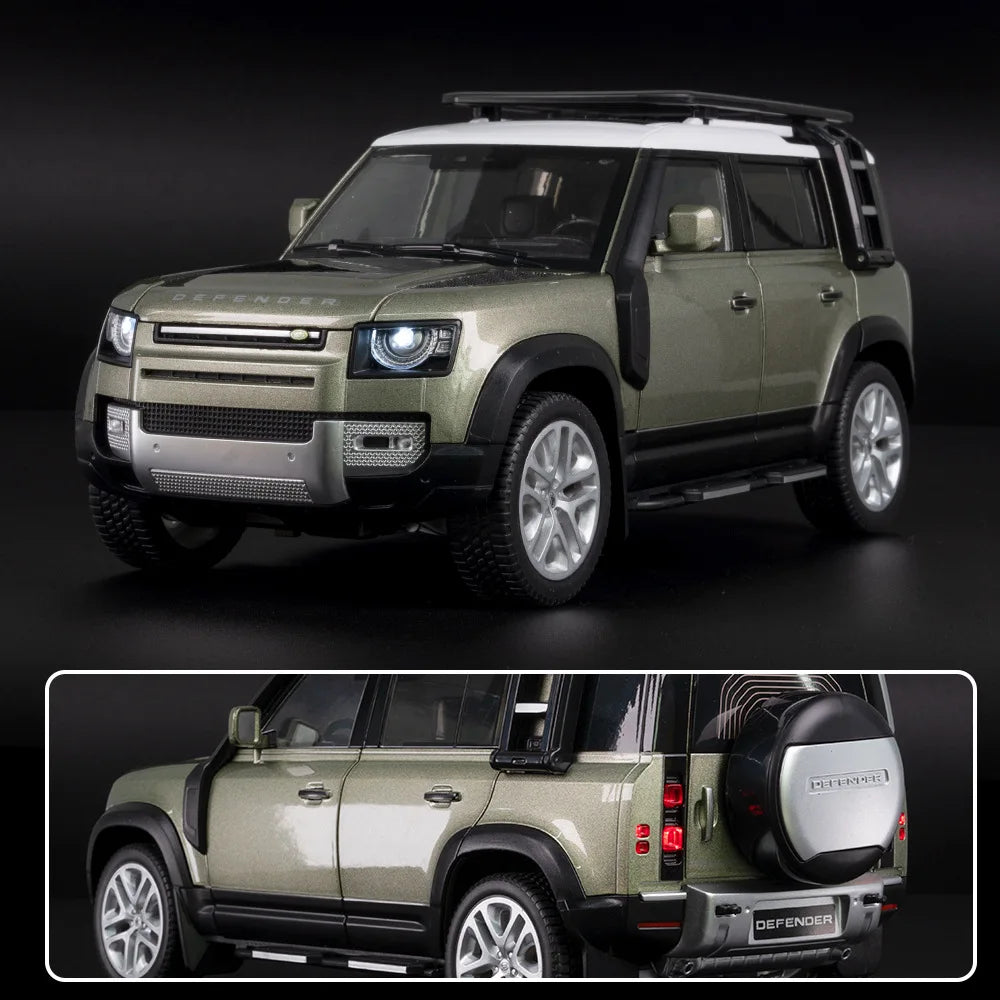 Big1/18 Land Range Rover Defender 110 Off-road Car Model Toy Alloy Diecat SUV Model Car 7 Door Opend Toy For Boy Gift Collection