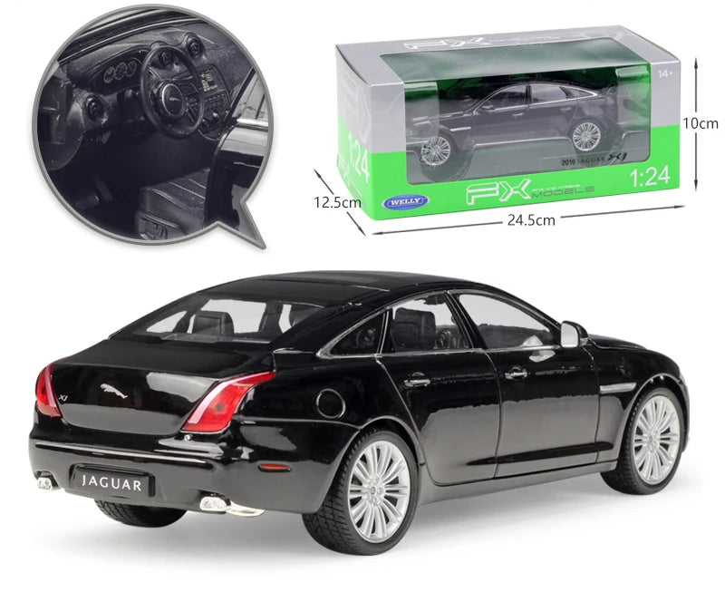 WELLY Model Car 1:24 Diecast Car Toys Classic 2010 JAGUAR XJ High Simulator Car Alloy Metal Toy Car For Children Gift Collection