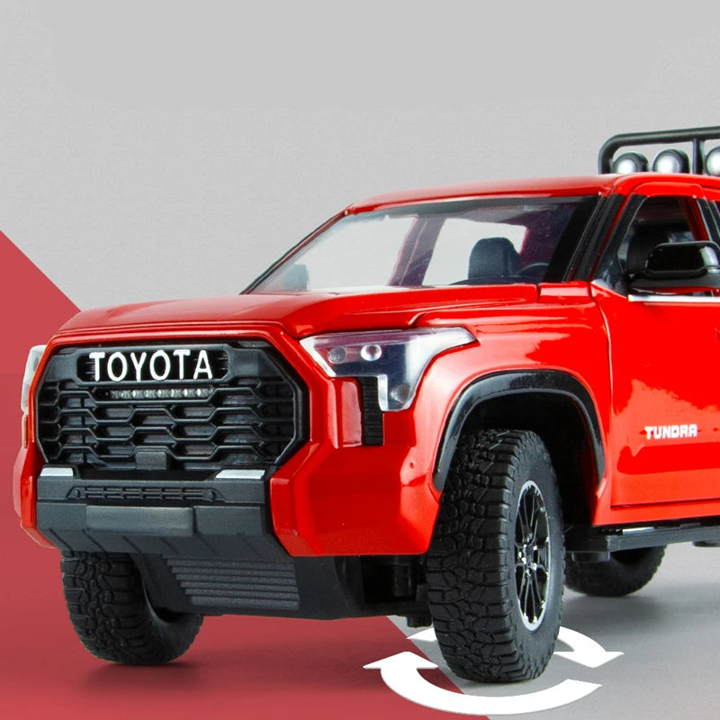 1/22 Tundra Alloy Pickup Car Model Diecast & Toy Metal Off-Road Vehicles Car Model Sound and Light Collection Childrens Toy Gift