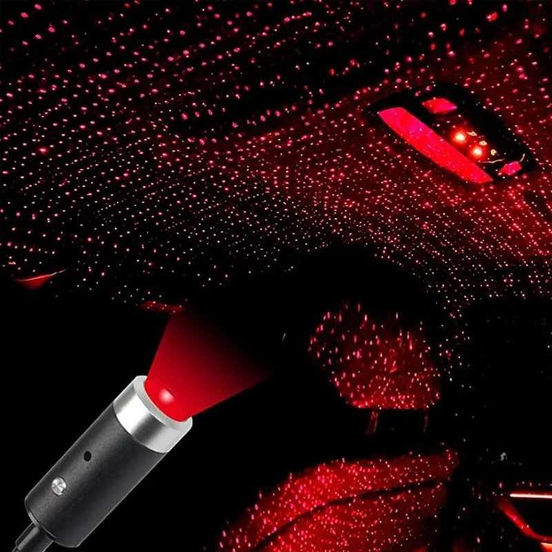 Car Starry Light Interior LED Star Laser Atmosphere Ambient Projector Lights USB Decoration Roof Sky Night Lamp Auto Accessories