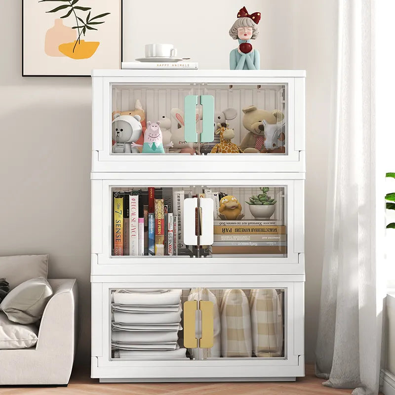 Big Storage Cabinet  Collapsible Storage Bins, File Cabinet,  Stackable Cube Storage Organizer,   Kitchen Storage Cupboard