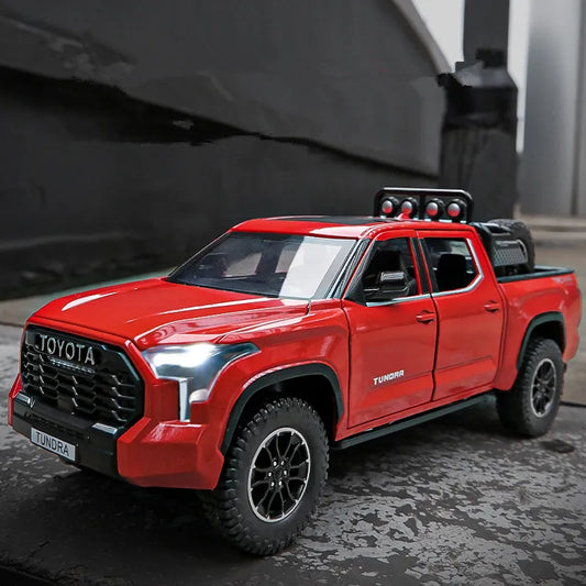 1/22 Tundra Alloy Pickup Car Model Diecast & Toy Metal Off-Road Vehicles Car Model Sound and Light Collection Childrens Toy Gift