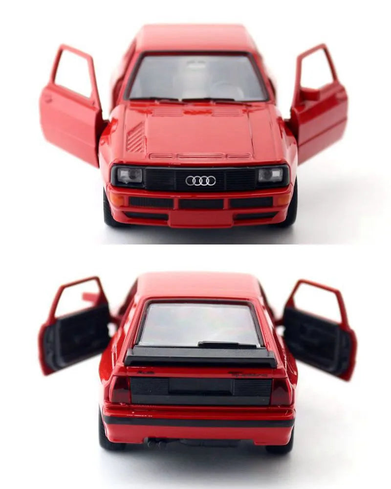 1:36 Scale Welly Audi Quottra Classical Toy Car Diecast Model Pull Back Doors Openable Educational Collection Gift For Children