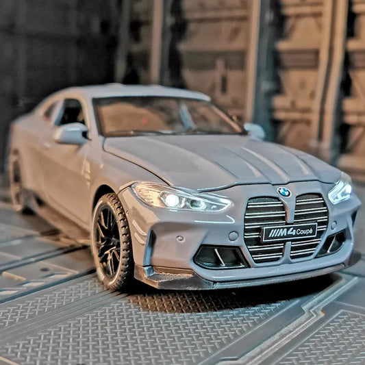1:32 M4 Alloy Racing Car Model Diecasts Metal Toy Sports Car Model Collection Sound and Light High Simulation Childrens Toy Gift