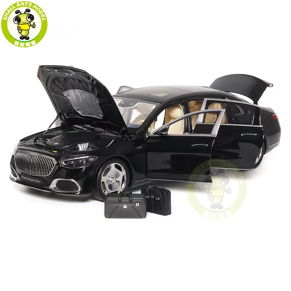 1/18 S Class S680 2021 Almost Real 820115 Obsidian Black Diecast Model Toy Car Gifts For Father Friends