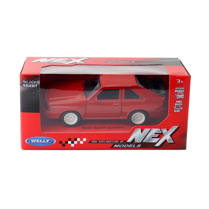 1:36 Scale Welly Audi Quottra Classical Toy Car Diecast Model Pull Back Doors Openable Educational Collection Gift For Children