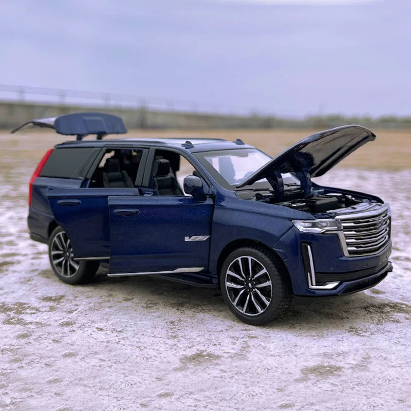 1/32 Scale Alloy Escalade SUV Diecast Car Model Pull Back Simulation Sound Light For Children Toy Gifts Collectable