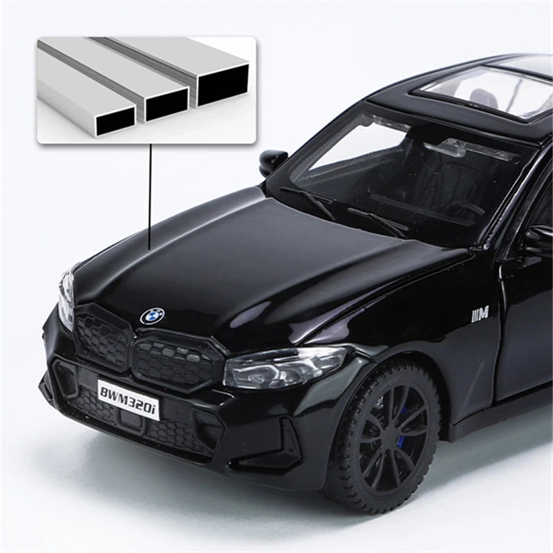 1/32 320 320i Coupe Alloy Car Model Diecasts Metal Vehicles Car Model Simulation Sound and Light Collection Childrens Toys Gifts