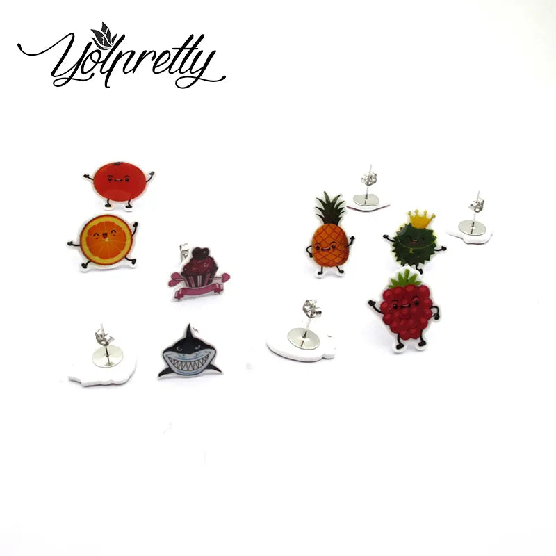 2021 New Nightmare Before Christmas Jack and Sally Epoxy Handcraft Acrylic Stud Earrings