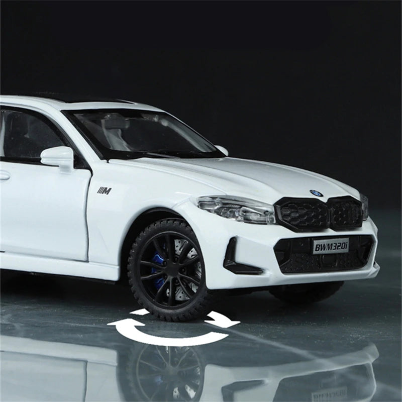 1/32 320 320i Coupe Alloy Car Model Diecasts Metal Vehicles Car Model Simulation Sound and Light Collection Childrens Toys Gifts