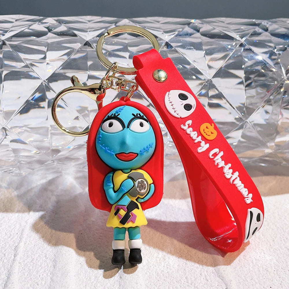 Classic Cartoon Figure Jack Skellington Keychain Disney The Nightmare Before Christmas Doll Keyrings Backpack Accessories