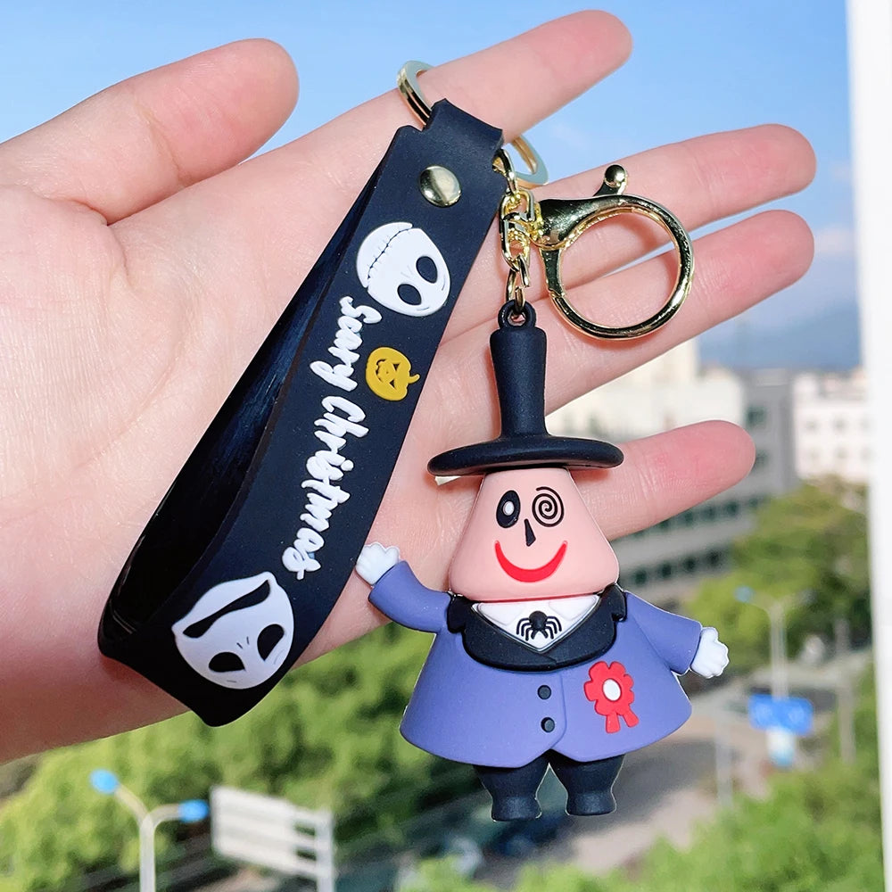 Classic Cartoon Figure Jack Skellington Keychain Disney The Nightmare Before Christmas Doll Keyrings Backpack Accessories