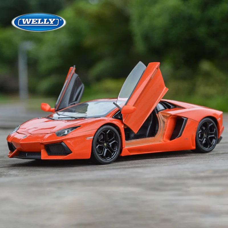 WELLY 1:24 Lamborghini LP700-4 Aventador Alloy Racing Alloy Car Model Simulation Car Decoration Collection Gift Toy