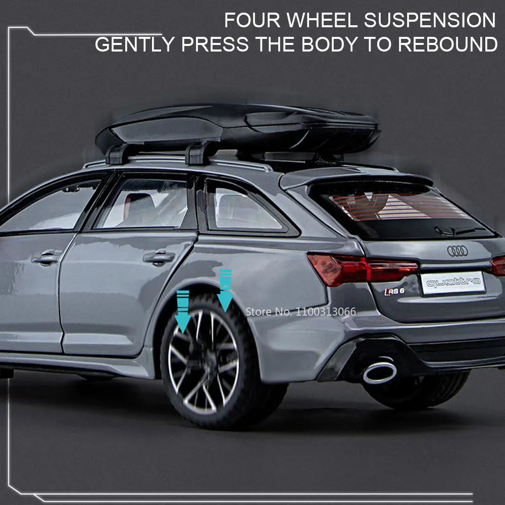 1:24 Simulator Audi RS6 Alloy Diecast Car Model Toys 6 Door Can Be Opened Vehicle Decoration Ornaments Kids Birthday Toys Gifts