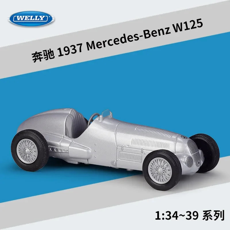 WELLY 1:36 1937 Mercedes-Benz W125 High Simulation Diecast Car Metal Alloy Model Car Children's toys collection gifts B788
