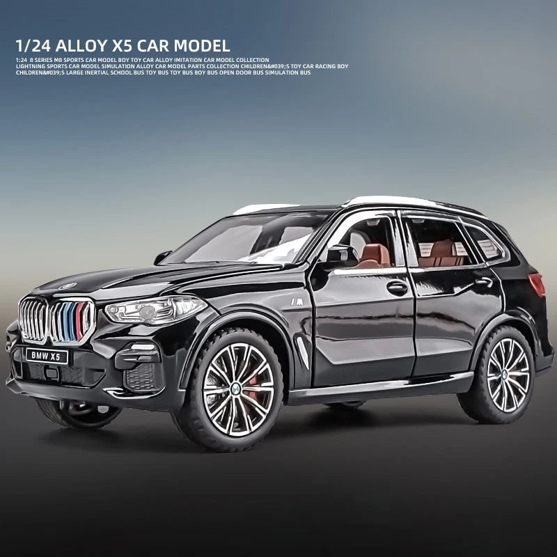 1:24 X5 SUV Alloy Car Diecasts & Toy Vehicles Car Model Sound and light Pull back Car Toys For Kids Gifts