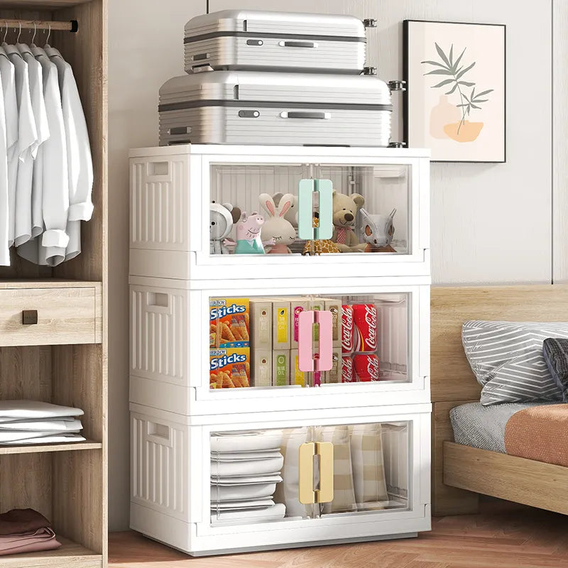 Big Storage Cabinet  Collapsible Storage Bins, File Cabinet,  Stackable Cube Storage Organizer,   Kitchen Storage Cupboard