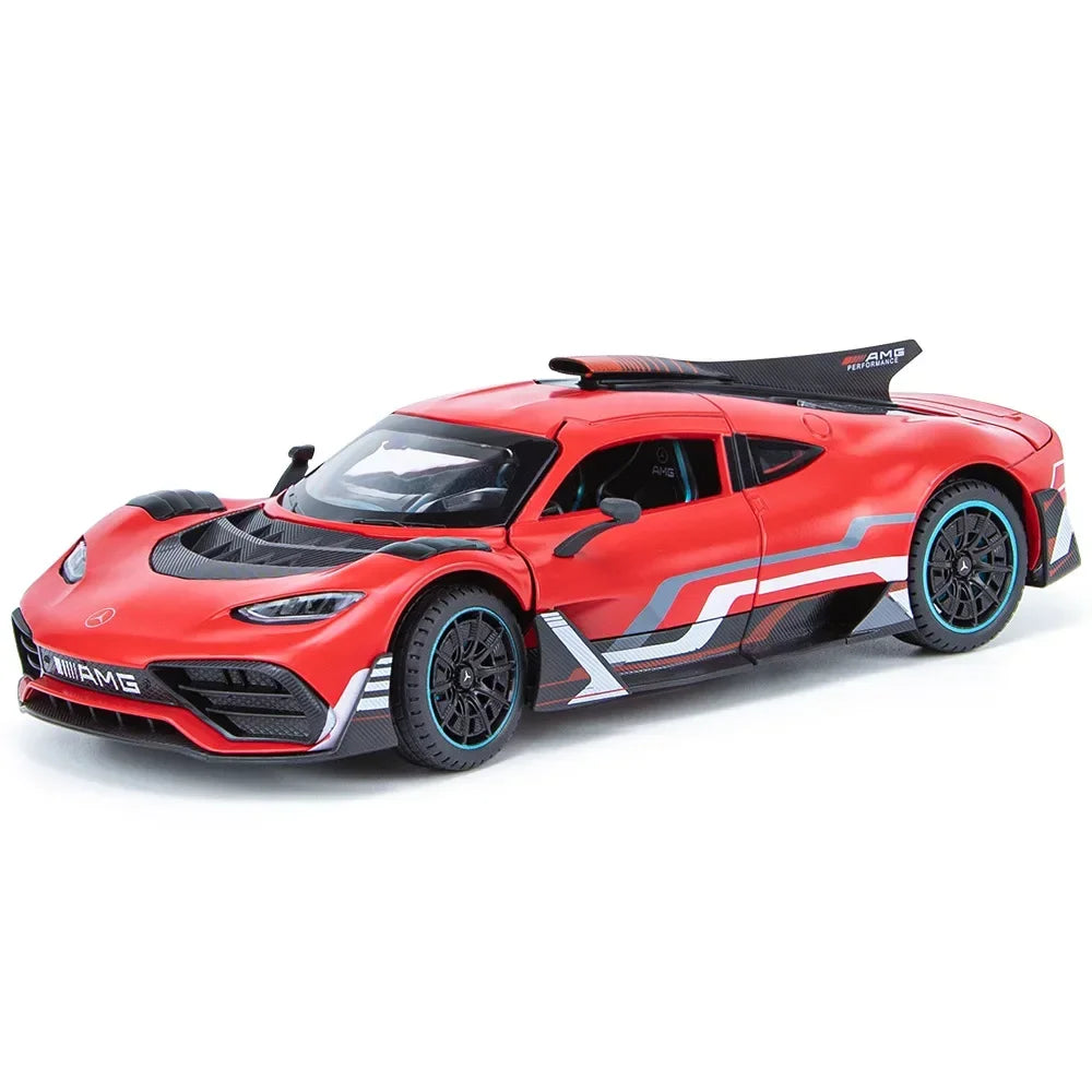 1:24 Mercedes Benz ONE Sports car Simulation Diecast Metal Alloy Model car Sound Light Pull Back Collection Kids Toy Gifts A548
