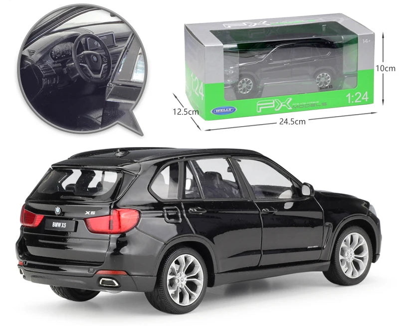 BMW X5 WELLY 1:24 Scale Diecast Car Toy  High Simulation Model Classical SUV Metal Alloy Toy Car For Children Gifts Collection
