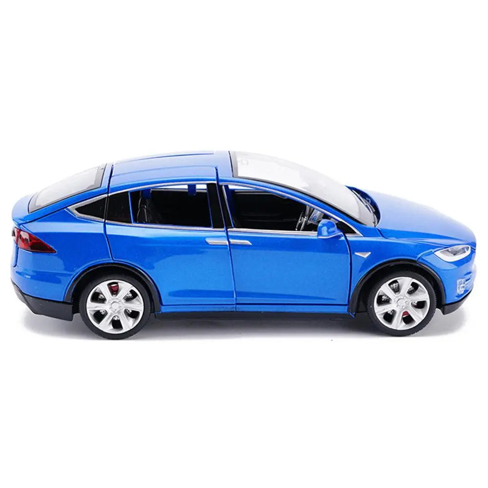 1:32 Tesla Model-X Alloy Car Diecast Model Toy Vehicle Sound And Light Pull Back Metal Car Simulation Collection Gifts Toys Boys